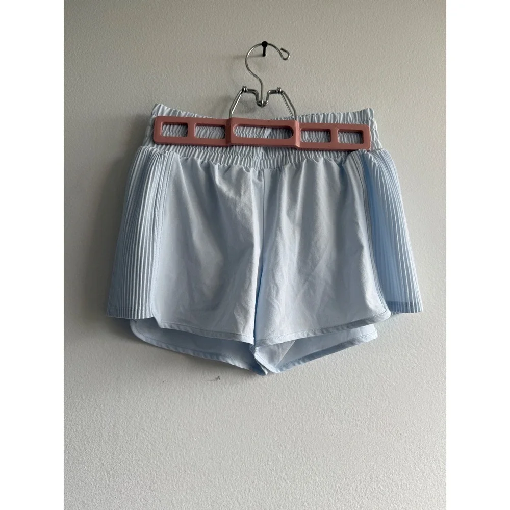 All in Motion Women Pleated Running Shorts 2 Pack Coral Pink‎ Light Blue L 10/12
